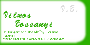 vilmos bossanyi business card